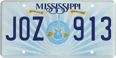MS license plate JOZ913