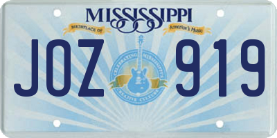 MS license plate JOZ919
