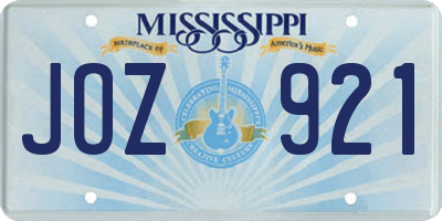 MS license plate JOZ921