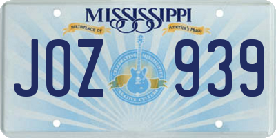 MS license plate JOZ939