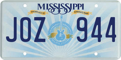 MS license plate JOZ944