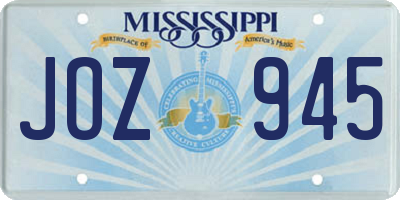 MS license plate JOZ945
