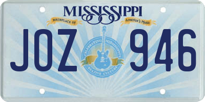 MS license plate JOZ946