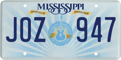 MS license plate JOZ947
