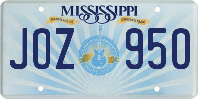 MS license plate JOZ950