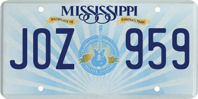 MS license plate JOZ959