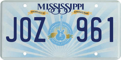 MS license plate JOZ961