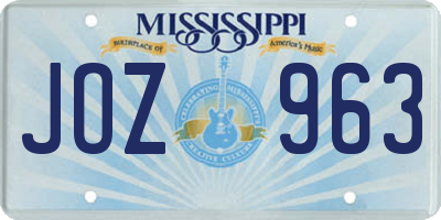 MS license plate JOZ963