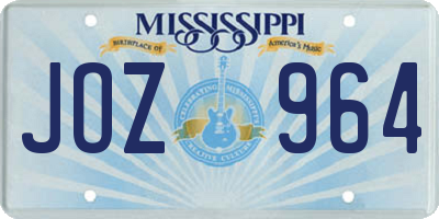 MS license plate JOZ964