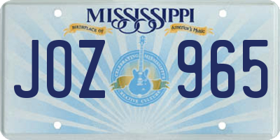MS license plate JOZ965
