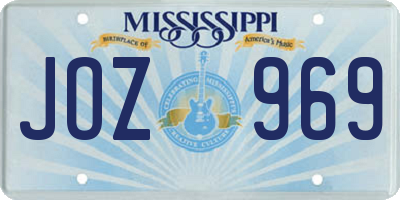 MS license plate JOZ969