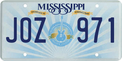 MS license plate JOZ971