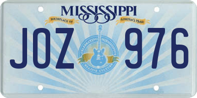 MS license plate JOZ976