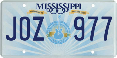 MS license plate JOZ977