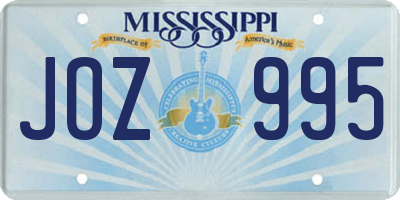 MS license plate JOZ995