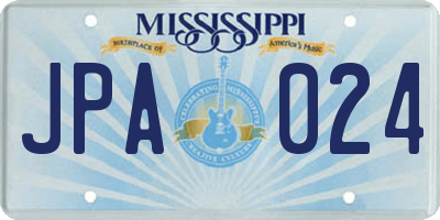 MS license plate JPA024