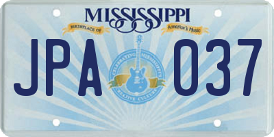 MS license plate JPA037