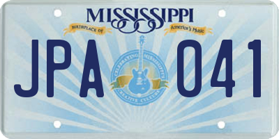 MS license plate JPA041