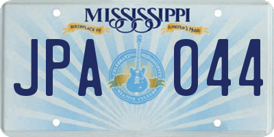 MS license plate JPA044