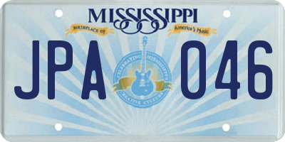 MS license plate JPA046