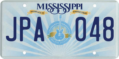MS license plate JPA048