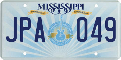 MS license plate JPA049