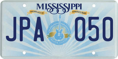 MS license plate JPA050