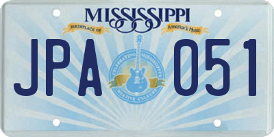 MS license plate JPA051