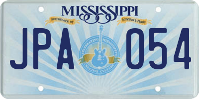 MS license plate JPA054