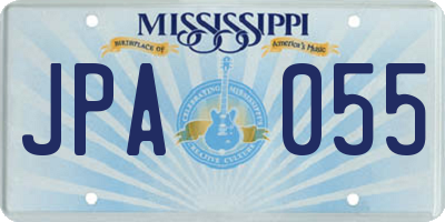 MS license plate JPA055