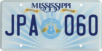 MS license plate JPA060