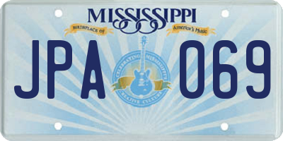 MS license plate JPA069