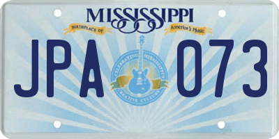 MS license plate JPA073