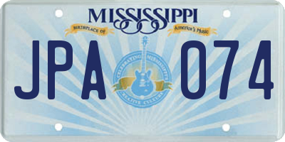 MS license plate JPA074