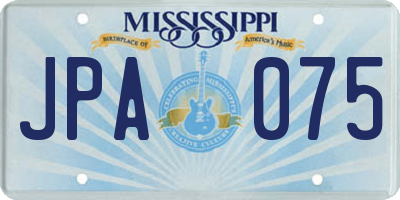 MS license plate JPA075