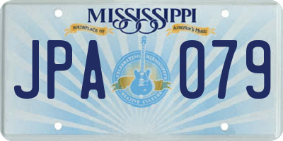 MS license plate JPA079