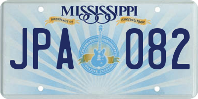 MS license plate JPA082