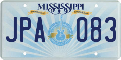MS license plate JPA083