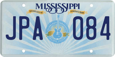 MS license plate JPA084