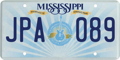 MS license plate JPA089