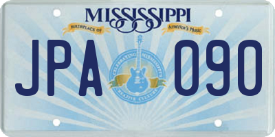 MS license plate JPA090