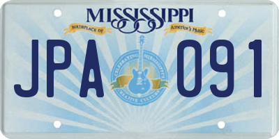 MS license plate JPA091