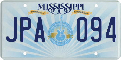 MS license plate JPA094