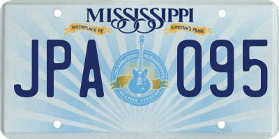 MS license plate JPA095