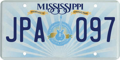MS license plate JPA097
