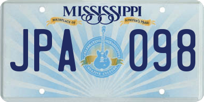 MS license plate JPA098