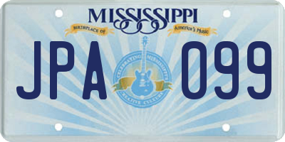 MS license plate JPA099