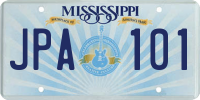 MS license plate JPA101