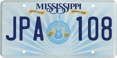 MS license plate JPA108