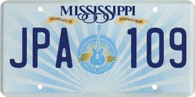 MS license plate JPA109